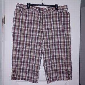 Women’s Brown Plaid Bermuda Shorts